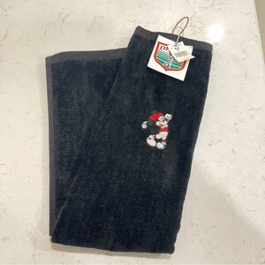 Black Disney Golf Towel with Mickey Mouse Embroidery